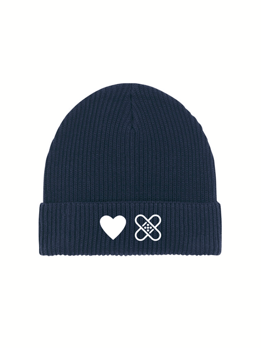 Mütze „Herz+ Pflaster“ navy weiß